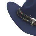 thumbnail image 7 of tasrioml Western Cowboy Hat for Men Women Wide Brim Sun Protection Fedora Beach Hat Wool Cowgirl Felt Hat with Adjustable Strap, 7 of 7