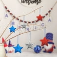 thumbnail image 4 of Luxcidy 6 PCS Patriotic Star Ornaments Memorial Day Hanging Star Ornaments Christmas New Year Labor Day Independence Day Hanging Ornament for Home Party Indoor Outdoor Summer Decor, 4 of 6