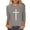 Gray, variant on Women's Fashion Printed T-Shirt 3/4 Sleeve Blouse Easter Cross Print Round Neck Casual Loose Top Relaxed Fit, Black M