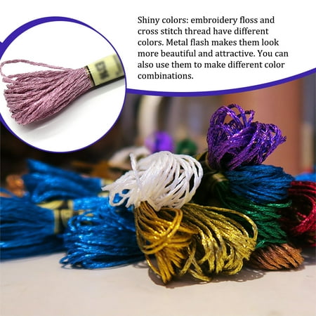 8 Meter Cross-stitch Wiring Thread Shiny Colors DIY Handmade Gold ...