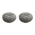 thumbnail image 4 of Coussin Rond en Velours Argent - Ensemble de 2, 4 of 4