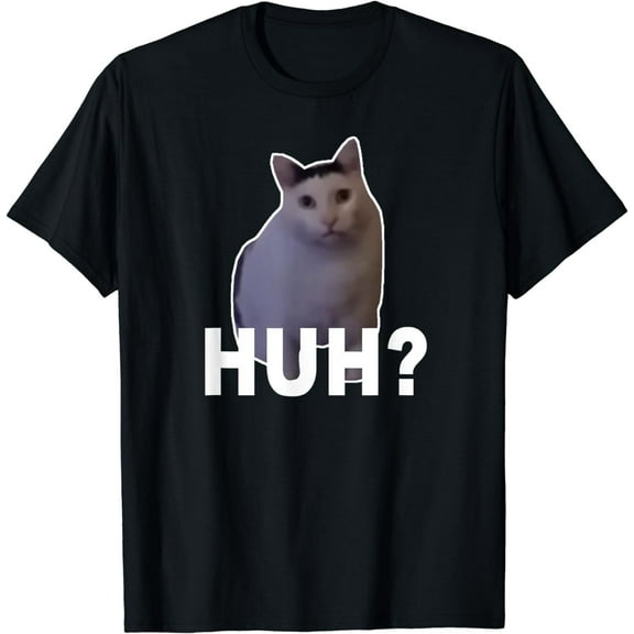 Huh Funny Cat Meme Gift Idea Unisex T-Shirt S-5XL