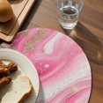 thumbnail image 4 of Round Placemats Pink Gold 15 inch Set of 4 Table Mats for Dining Table Minimalist Style Heat Resistant Non-Slip Kitchen & Home Decorative Place Mat Set, 4 of 8