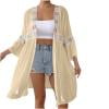 Vintage Beach Cover Ups for Women 2025 Kimonos Robe Cardigans Long Beach Dress Swimsuit Cover Up with Belt