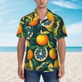thumbnail image 4 of Balery Fresh Orange Print Men's Hawaiian Shirts Short Sleeve Beach Shirt Relaxed Fit Vacation Button Down Shirts-Medium, 4 of 9