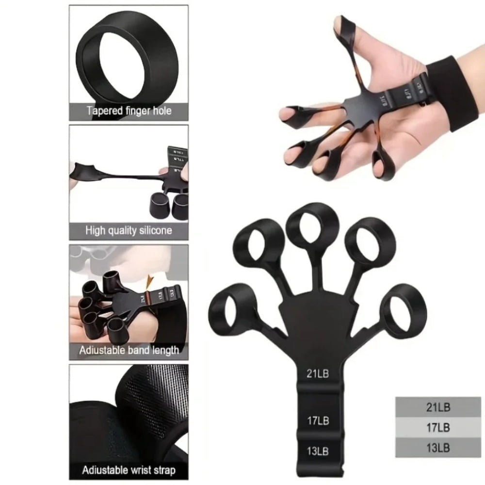 5-Finger Trainer Silicone Hand Grip Strengthener for Finger Therapy and Wrist Recovery