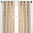 thumbnail image 3 of Chanasya Damask Pattern Luxury Beige Curtains - 108 Inch Panels with Grommets - for Living Room Windows Bedroom Kitchen Dining - Elegant Jacquard Vintage Classy Design - Room Darkening 2 Panel Set, 3 of 6