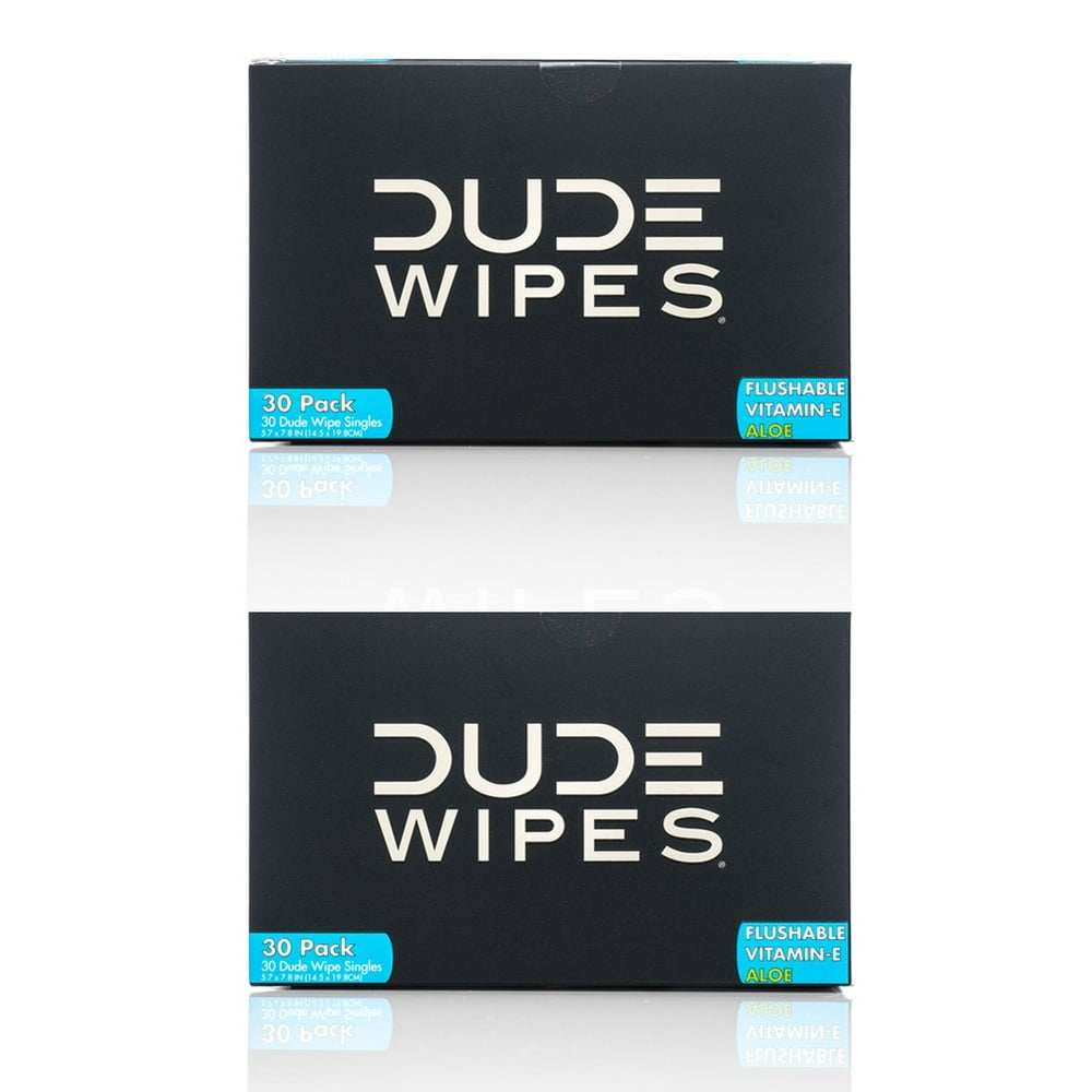 DUDE Wipes Flushable Wipes, Unscented with VitaminE & Aloe, 100 Biodegradable, Singles for