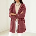 thumbnail image 5 of Jackets for Women, Oversized Button Up Corduroy Hooded Jacket for Women Fall Long Sleeve Cardigans Outerwear Jackets Coat with Pocket, 5 of 8