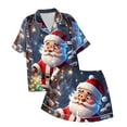 thumbnail image 4 of XDZJLR Mens Christmas Pajamas Xmas Fashion Printed Short Sleeved Shorts Button Up Pajamas Set Pjs Sleepwear Watermelon Red M, 4 of 4