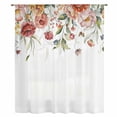 thumbnail image 2 of Pink Floral Sheer Curtains 63 Inches Long, Spring Pastoral Botanical Wildflowers Leaves Light Filering Curtains, Breathable Simi Curtain Privacy Drapes for Living Room Bedroom Window Treatment, 2 of 9