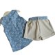 thumbnail image 5 of Guardurnaity Conjunto de 2 uds. De chaleco para bebé, conjunto de pantalones cortos y chaleco para bebé, ropa de verano para niña conjuntos de ropa Azul claro 110cm, 5 of 6