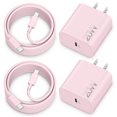 thumbnail image 1 of Adaptador de pared rápida USB C Charger LUOSIKE, paquete de 2 unidades, 20 W, con cable de 6 pies, 1 of 8