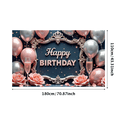 thumbnail image 2 of Yatrandify Decorative Design Happy Birthday Banner Elegant Frame Glitter Sparkle Balloon Decoration for Birthday Party Celebration Indoor Decoration, 2 of 7
