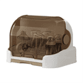 thumbnail image 1 of Portable Baby Bottle Drying Rack with Dustproof Lid, Removable Drip Tray, and Compact Storage Design Brown,1 x baby bottle organizer box,Brown, 1 of 5