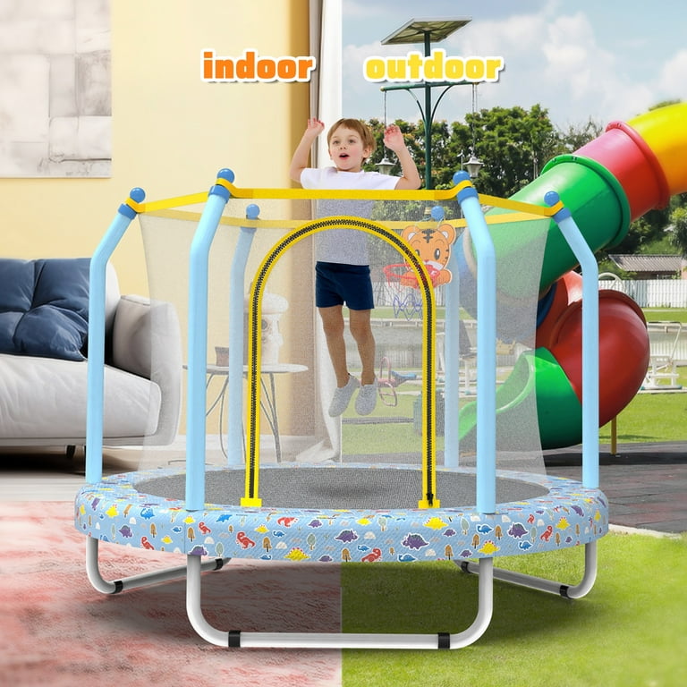 Trampoline, Adjustable Baby Toddler Trampoline With Basketball Hoop Swing Sandbag Ocean Balls 440lbs Indoor Outdoor Toddler Trampoline With Enclosure Net P 40862721