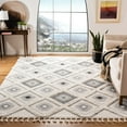 thumbnail image 2 of SAFAVIEH Moroccan Tassel Shag Elsie Moroccan Geometric Area Rug, Ivory/Grey, 8' x 10', 2 of 7