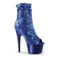 thumbnail image 2 of *7" Heel, 2 3/4" PF Peep Toe Sequins Ankle Boot, Side Zip - Blue Sequins/Blue Chrome, 10, 2 of 2