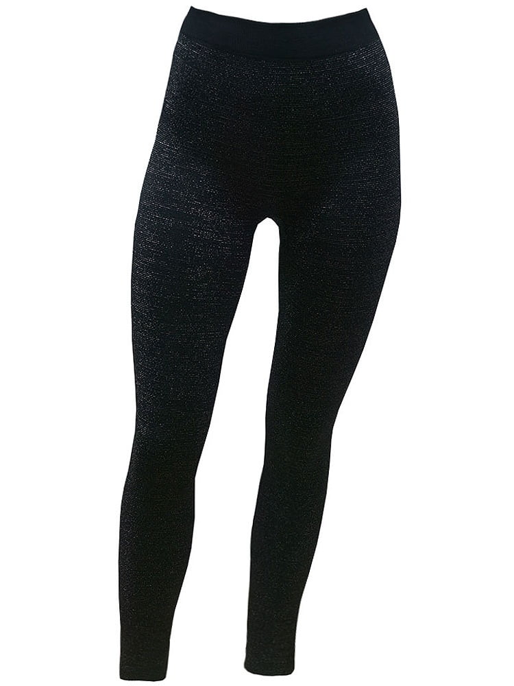 womens black sparkle leggings