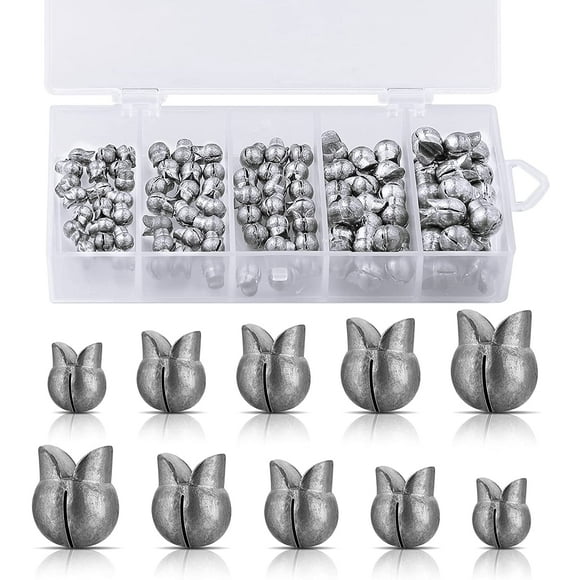 Fishing Sinker Weight Kit Removable Fishing Split Shot Sinker Fishing Egg Weight Round Split Shot Sinker Fishing Tackle Sinker Set for Fisherman ()