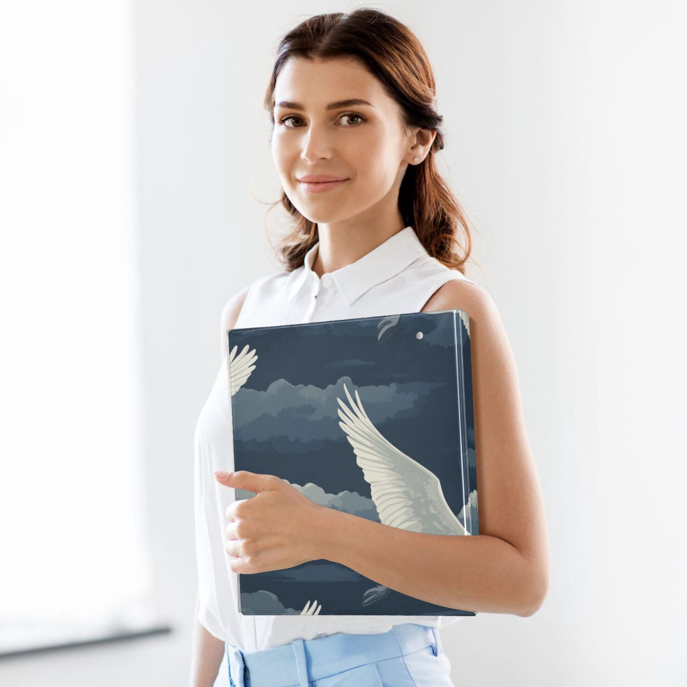 Graceful Geese 3 Ring Binders 1.5 inch Hardcover File Folders with Interior Pockets A4 Size Organizer for School Office Hospital
