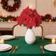 thumbnail image 5 of Christmas Poinsettia Floral Bouquet Artificial Flower Stems with 5 Fork Design Realistic Plastic Greenery for Home Holiday Table Centerpiece Wedding Party Decorations, 5 of 6