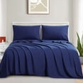 thumbnail image 2 of RUIKASI Blue King Sheet Set - Soft Sheets for Kingn Size Bed, 4 Pieces Hotel Luxury King Bed Sheets with deep pocket, Easy Care Polyester Microfiber Cooling Bed Sheet Set, 2 of 9