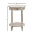 thumbnail image 4 of DecMode 20" x 27" Light Brown Wood Whitewashed Oval 1 Drawer Accent Table, 1-Piece, 4 of 14