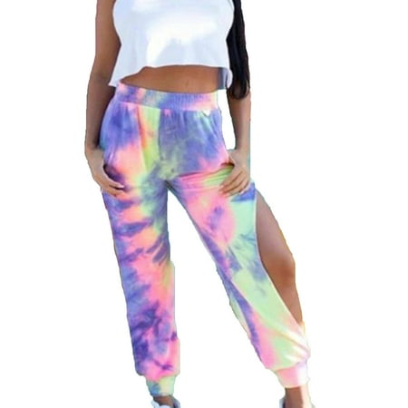 

KEJIG Jogger Scrub Pants For Women Fashion Causual Women s Slit Printed Casual Trousers And Drawstring Pants