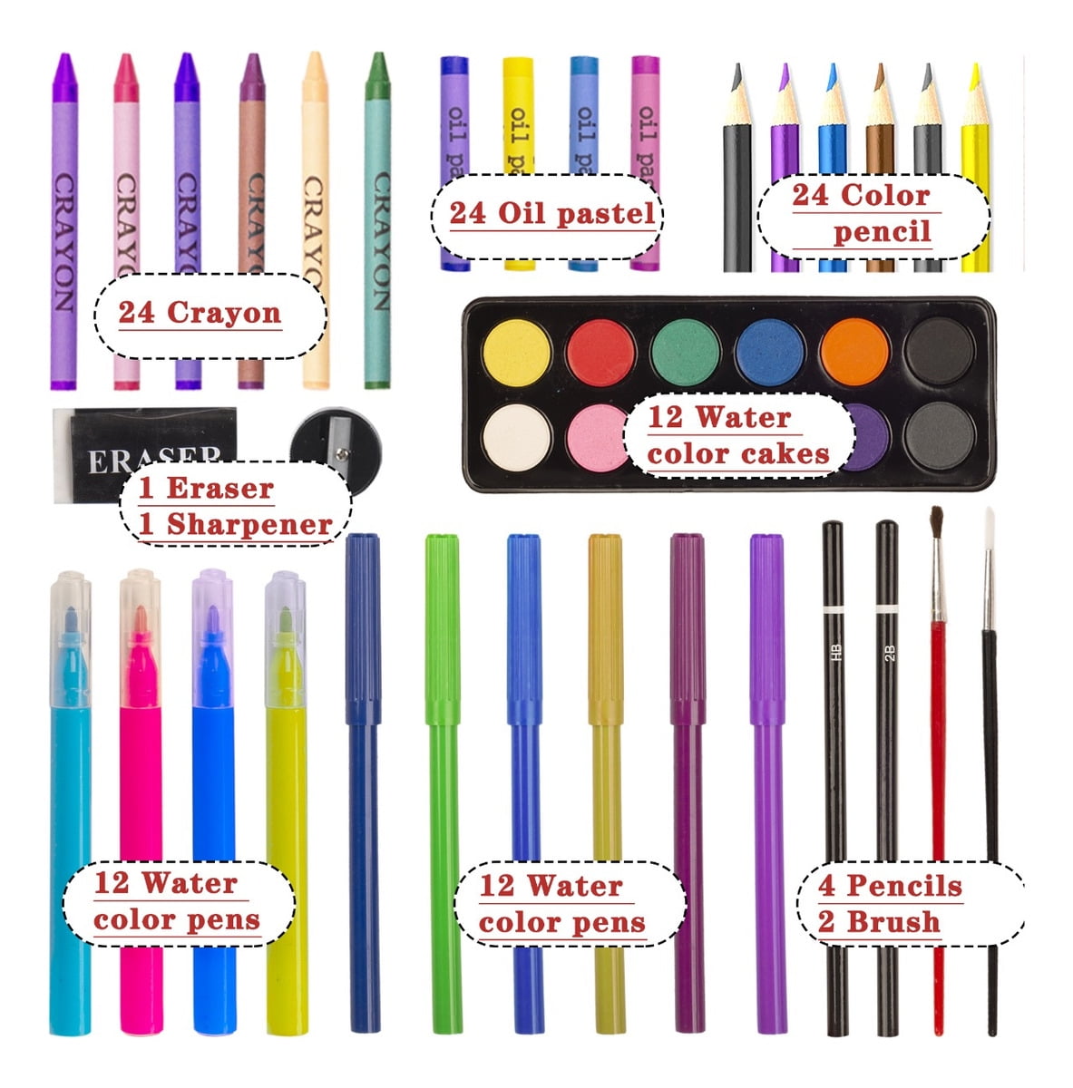 KINSPORY 150PC Drawing Coloring Art Set with Deluxe Paper Case, Creative Supplies Gift for Artists Beginners Teens Kids Boys Girls (Blue)