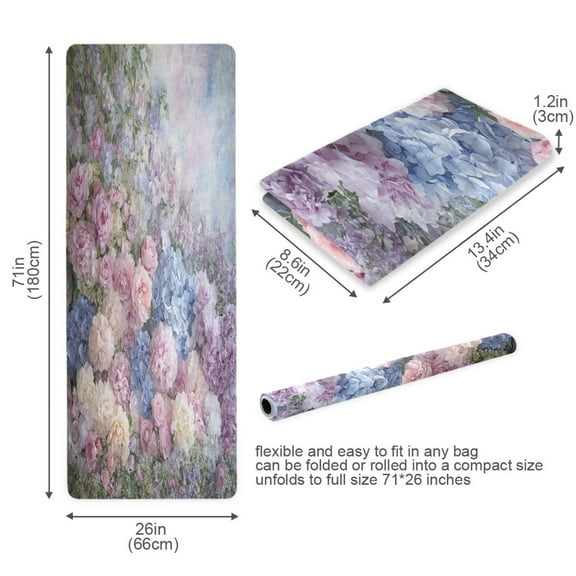 BZSMCE Yoga Mat Women Floral Painting with Paste Fitness Mat