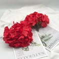 thumbnail image 4 of MORTTIC 9.5 inch Artificial Silk Red Hydrangea Wedding Bouquet (10 Count), 4 of 7