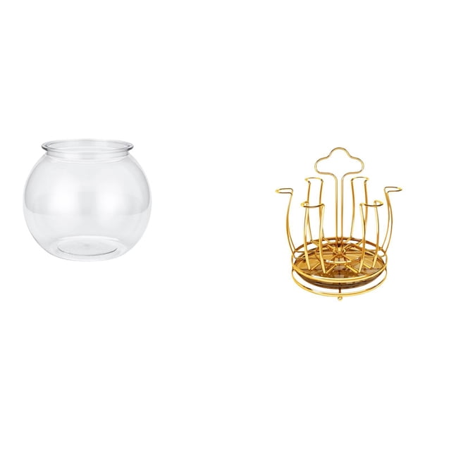 Soporte Giratorio Transparente Para Secar Tazas De Pecera, Adorno Transparente Para El Hogar, Organizador De Mesa Para Pecera, Florero, Escurridor Giratorio De 360 grados Para Dormitorio,
