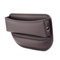 thumbnail image 2 of Organizador de cuero sintético para el hueco del asiento del coche, caja de almacenamiento para teléfonos móviles, color marrón moca, 2 of 9