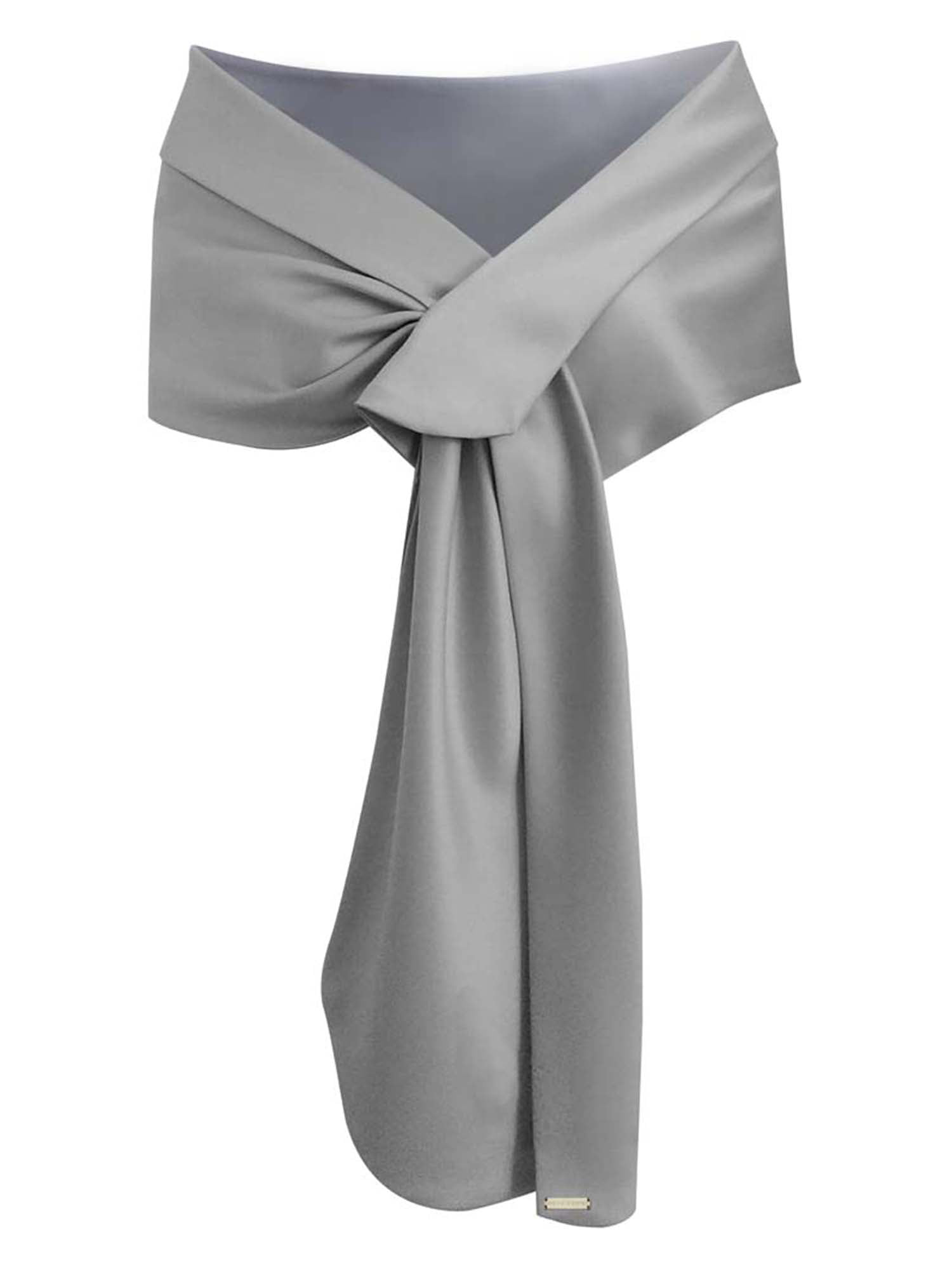 Pewter/mid grey shimmer organza wrap/stole for bridemaids/ evening wear/ prom 