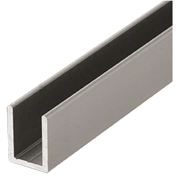 CRL SDCD38SN Satin Nickel 3/8" Fixed Panel Shower Door Deep UChannel