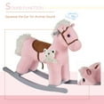 thumbnail image 2 of 25.5" Pink Plush Rocking Horse with Sounds, Soft Ride-On Rocker Toy for Toddlers 36+ Months, 2 of 10