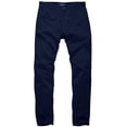 thumbnail image 3 of Pantalones Casuales Ajustados y Cónicos con Frente Plano para Hombre Azul Oscuro, 3 of 6