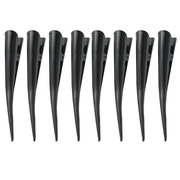 BRIGHTFUFU Pinzas de pelo de metal de 8 piezas Pinza de pico de pato Pinza sin costura Pinzas separadas para el salón