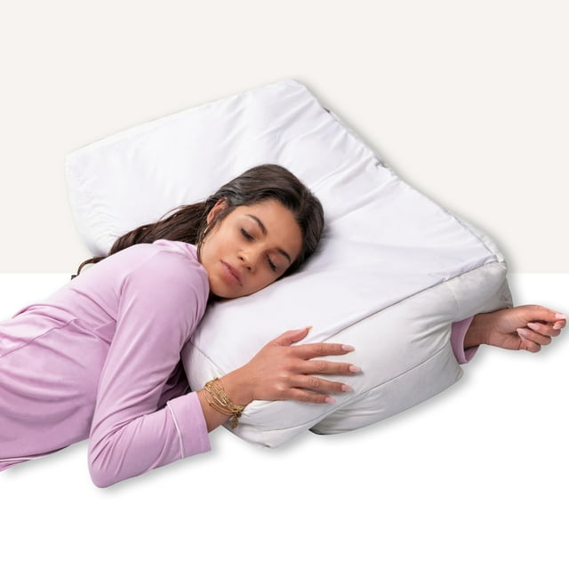 Almohada para dormir de lado, almohada para esposa con orificio para el brazo para el dolor de hombr