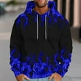 thumbnail image 2 of ZCFZJW Fashion 3D Flame Pattern Print Long Sleeve Hooded Sweatshirts for Men Big and Tall Regular Fit Casual Drawstring Graphic Hoodie Outwear Coat Tops with Pocket Blue L, 2 of 5