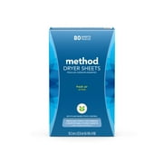 Method Dryer Sheets, Fresh Air, 80 Sheets