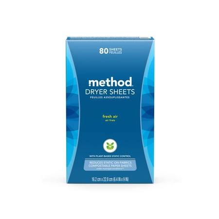 Method Dryer Sheets, Fresh Air, 80 Sheets