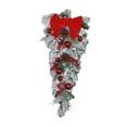 thumbnail image 2 of FVDPWYE Snowy Christmas Wreath Decorative Hanging Ornament for Party Home Xmas Decor Red, 2 of 9