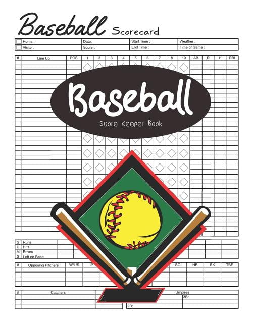 Baseball Score Keeper Book 100 Baseball Scorecards (Paperback)