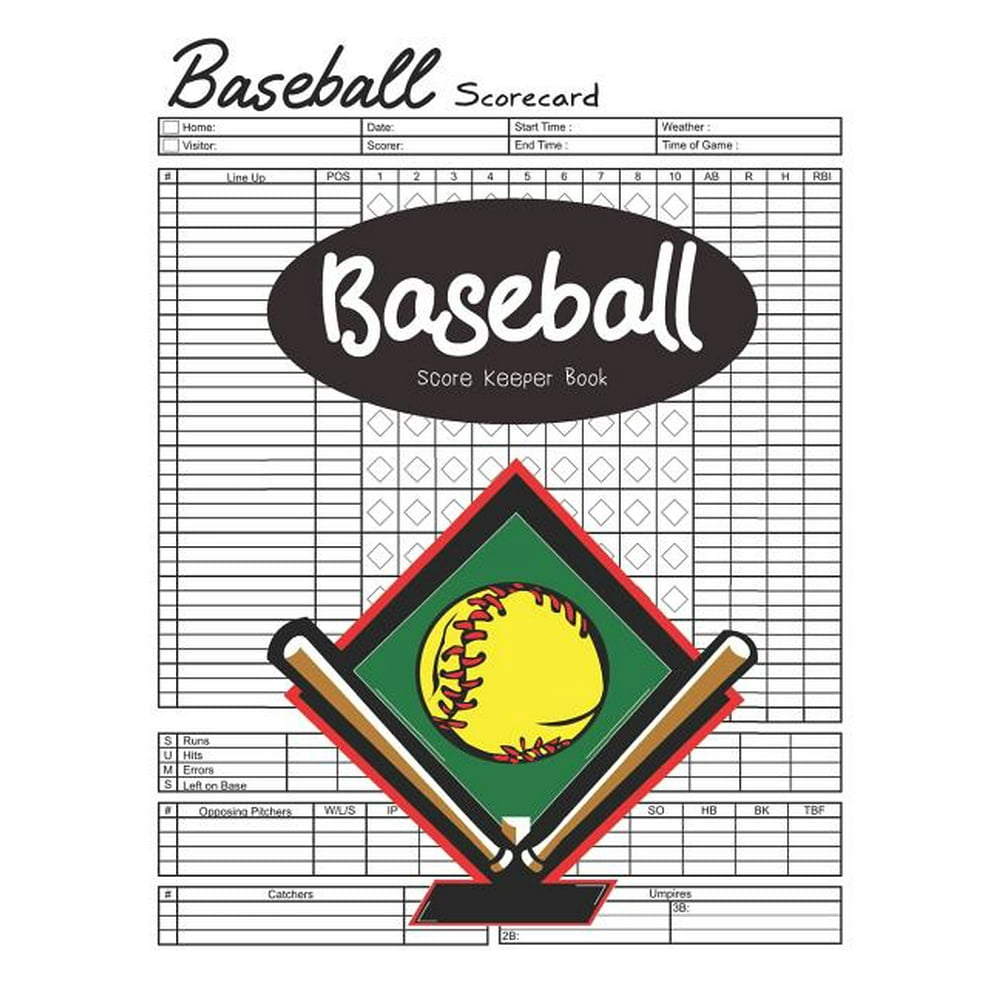 Baseball Score Keeper Book 100 Baseball Scorecards (Paperback
