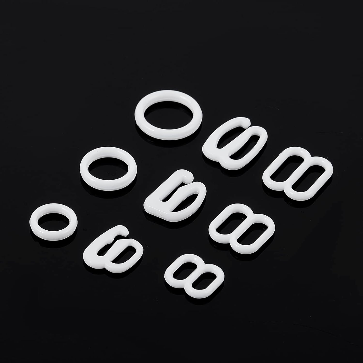 GORGECRAFT 270pcs Bra Strap Hooks & Sliders - Plastic Adjustment Buckles, 6mm/8mm/10mm, 3 Styles
