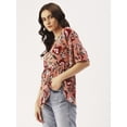 thumbnail image 4 of DressBerry Women’s Printed Rayon Crepe Top V Neck Elbow Sleeves Buttoned Front Waist Length Regular Wear Light Weighted Casual Summer Top, 4 of 7
