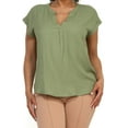thumbnail image 3 of Solid V-collared Neck Top, 3 of 5