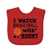 Inktastic I Watch Basketball with Mommy Boys Baby Bib